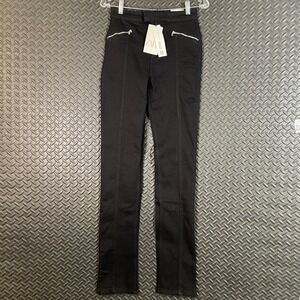 Zara Split Skinny Pants High-Rise Full Length Black Zipper Detail Women's Size 4